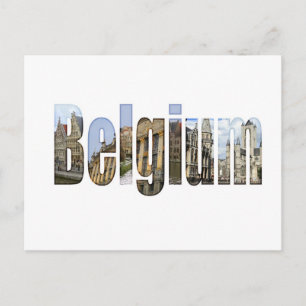 België toeristische attracties in letters briefkaart