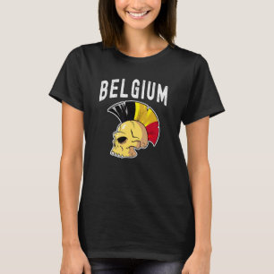 België Ultras Mohawk Schedel Nationaal Team Suppor T-shirt