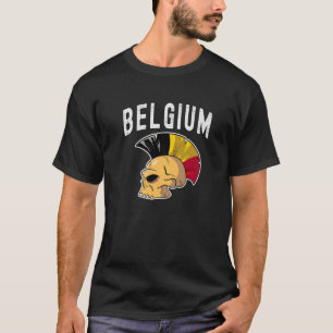 België Ultras Mohawk Skull. Nationale teamonderste T-shirt