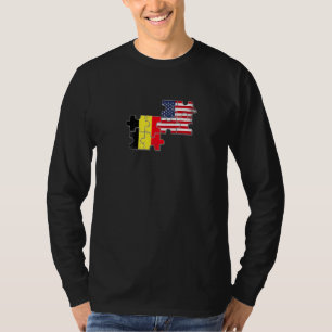 België USA Belgisch Amerikaanse Vlag T-shirt