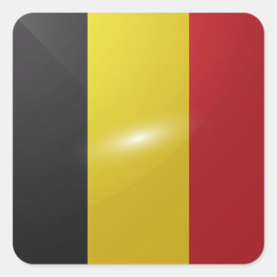 België vierkante glossy vlag sticker