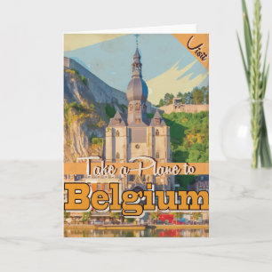 België vintage Travel Poster. Feestdagen Kaart
