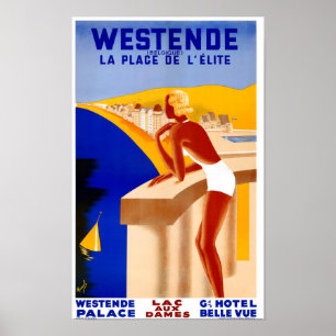 België Vintage Travel Poster teruggezet
