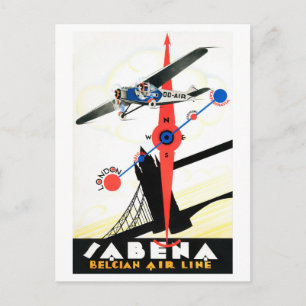 België Vintage Travel Poster teruggezet Briefkaart