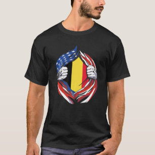 België Vlag Amerikaanse trots op mijn Belgisch erf T-shirt