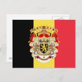 België vlag & COA Briefkaart (Voorkant / Achterkant)