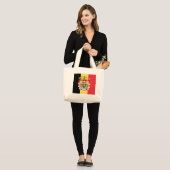 België vlag & COA Grote Tote Bag (Voorkant (model))