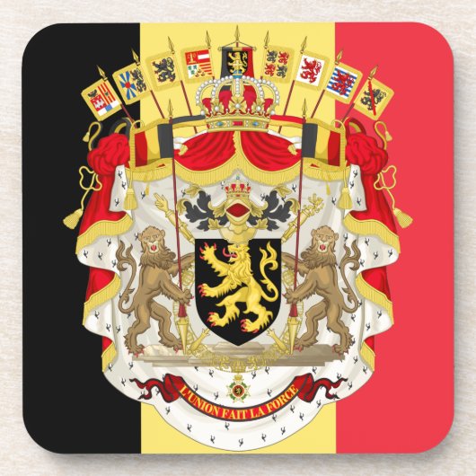 België vlag & COA Onderzetter (Voorkant)