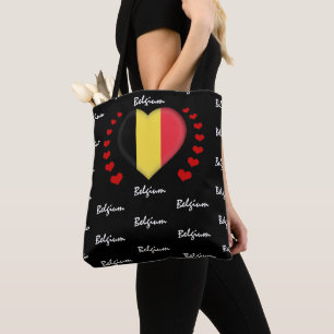 België vlag en hart, mode van de Belgische vlag / Draagtas