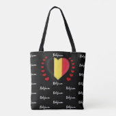 België vlag en hart, mode van de Belgische vlag /s Draagtas (Achterkant)