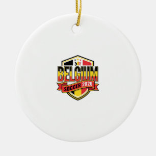 België Voetbal 2026 Voetbal Vet Land Typografie Keramisch Ornament