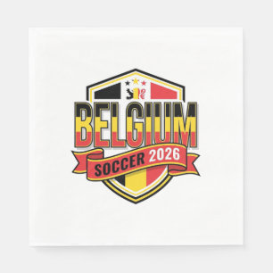België Voetbal 2026 Voetbal Vet Land Typografie Servet