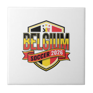 België Voetbal 2026 Voetbal Vet Land Typografie Tegeltje