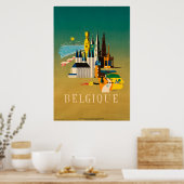 Belgique, Belgium, Travel Poster (Cuisine)