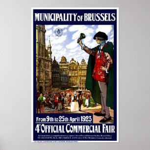 Belgique Bruxelles Affiche Vintage restaurée