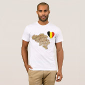 Belgique Coeur Drapeau et carte T-shirt (Devant entier)