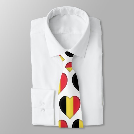 Belgique Drapeau Couleurs Coeur Motif Cravate (Attaché)