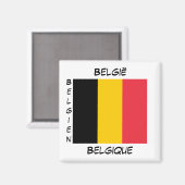 Belgique Langues belges Drapeau Carré Magnet (Recto/Verso)