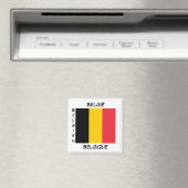 Belgique Langues belges Drapeau Carré Magnet (In Situ (Lave-vaisselle))