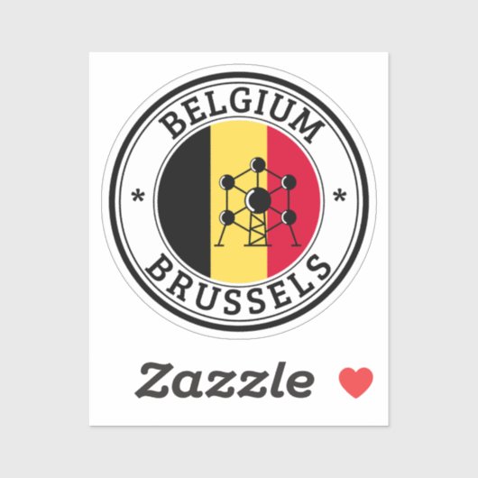 Belgique Sceller Sticker Rond Drapeau Pour Portabl (Feuille)