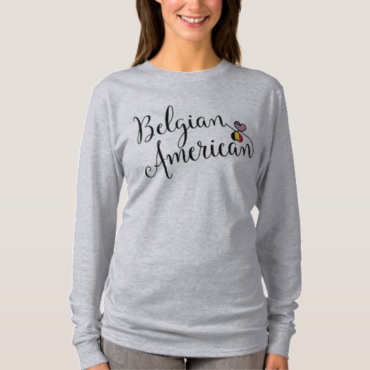 Belgisch-Amerikaanse gejumeleerde harten Tee Shirt (Voorkant)