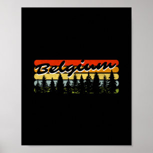 Belgisch bos zonsondergang bomen hut vakantie souv poster