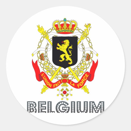 Belgisch embleem ronde sticker (Voorkant)