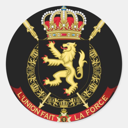 belgisch embleem ronde sticker (Voorkant)