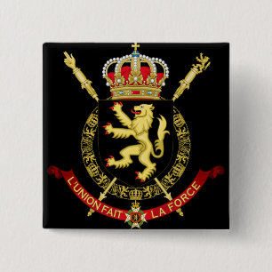 belgisch embleem vierkante button 5,1 cm