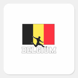 Belgisch Football Voetbalteam Vierkante Sticker