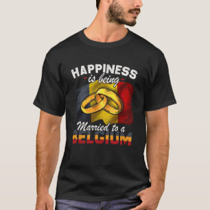 Belgisch huwelijk Belgische gehuwde vlag weduwnaar T-shirt