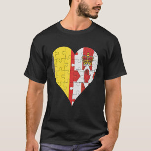 Belgisch Iers Vlag Hart T-shirt