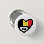 Belgisch landnummer Vlaggenhoofddekplaatje, BEL Ronde Button 3,2 Cm (Voorkant /achterkant)
