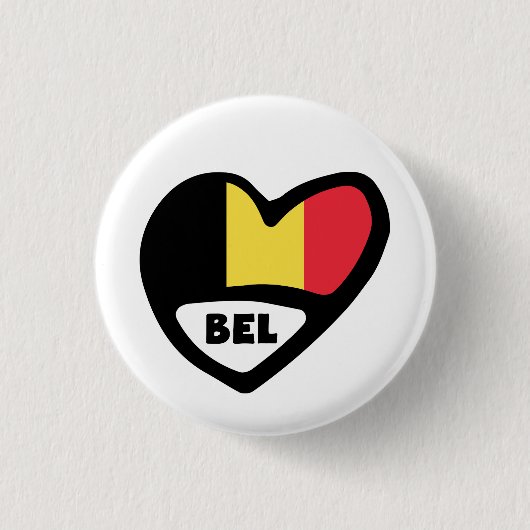 Belgisch landnummer Vlaggenhoofddekplaatje, BEL Ronde Button 3,2 Cm (Voorkant)