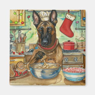 Belgisch Malinoi Holiday Baking: feestelijke kerst Magneet