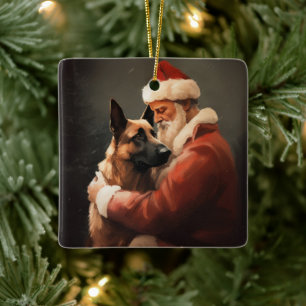 Belgisch Malinoi met Sinterklaas Feestelijke Kerst Keramisch Ornament