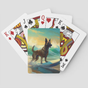 Belgisch Malinoi Strand Surfen Schilderij Pokerkaarten