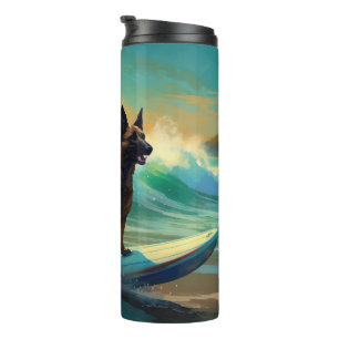 Belgisch Malinoi Strand Surfen Schilderij Thermosbeker