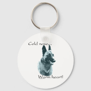 Belgisch Malinois Cold Nose Warm Heart Keychain