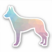 Belgisch Malinois Geometric Pattern Silhouette Pas Sticker (Voorkant)