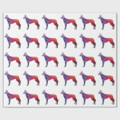 Belgisch Malinois Geometric Pattern Silhouette Pur Cadeaupapier (Vlak)