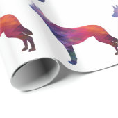 Belgisch Malinois Geometric Pattern Silhouette Pur Cadeaupapier (Rol Hoek)