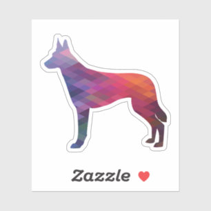 Belgisch Malinois Geometric Pattern Silhouette Pur Sticker