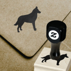 Belgisch Malinois Hondenras Silhouette Rubberstempel