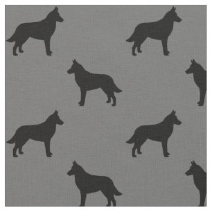 Belgisch Malinois Hondenras Silhouettes gepatterd Stof