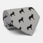 Belgisch Malinois Hondenras Silhouettes Pattern Stropdas (Opgerold)