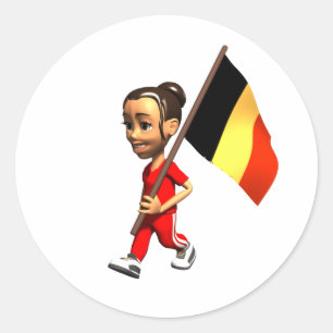 Belgisch meisje ronde sticker
