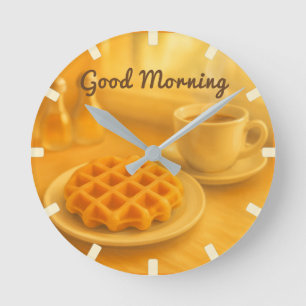 Belgisch ontbijt wafelklok – Good Morning Vibe Ronde Klok