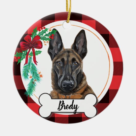 Belgisch Ornament Malinois Dog (Voorkant)