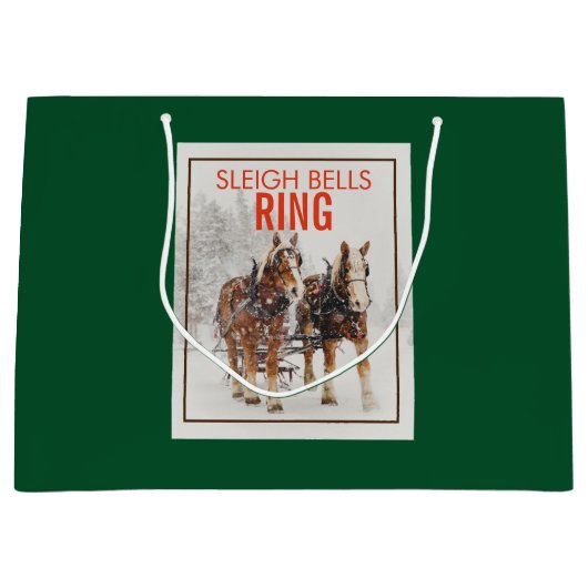 Belgisch paard Sleigh Bells Ring Groot Cadeauzakje (Voorkant)